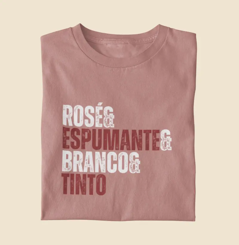 Camiseta Rosa Tipos de Vinho