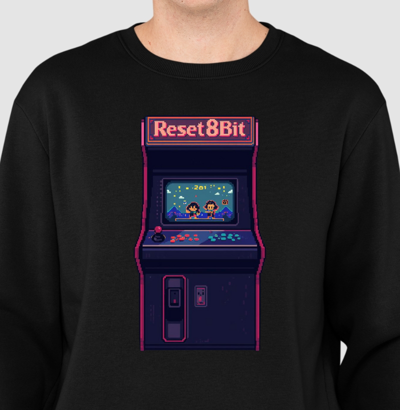 Suéter Moletom Fliperama Reset8Bit