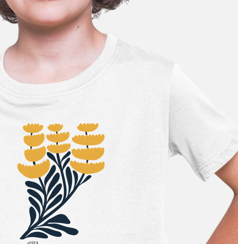 Flor estilizada azul e amarela