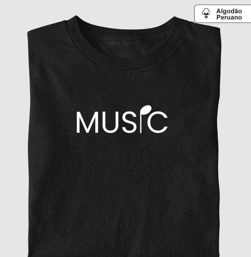 T- shirt Music Algodão Peruano