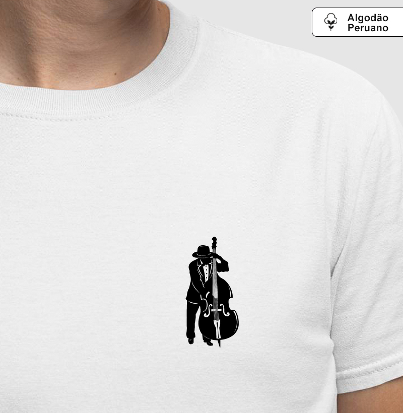 T-shirt Contrabaixista White Algodão Peruano