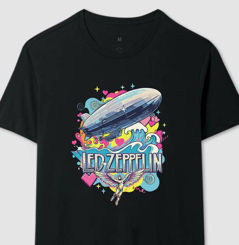 Led Zeppelin Psicodélico – Camiseta Vintage Rock