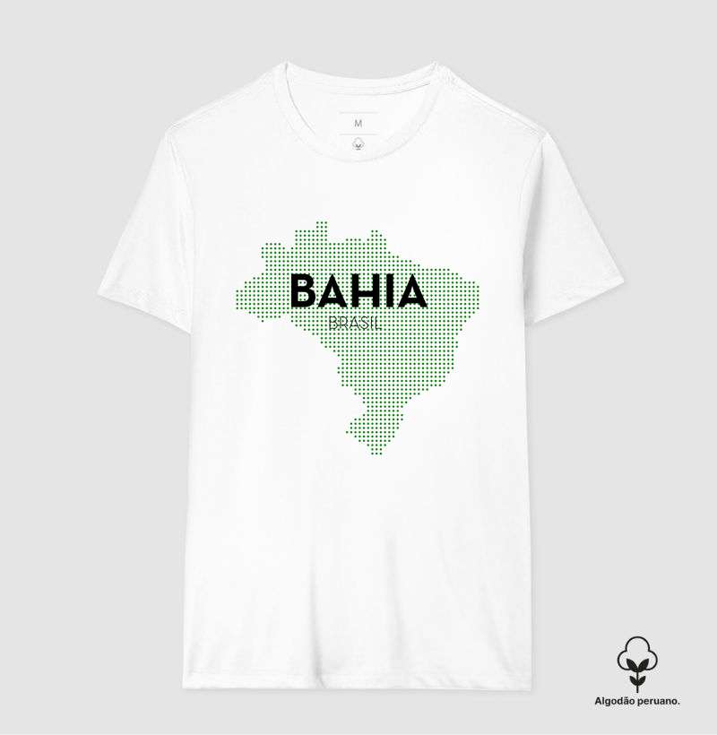 Camiseta Algodão Peruano Bahia Estado Mapa Brasil