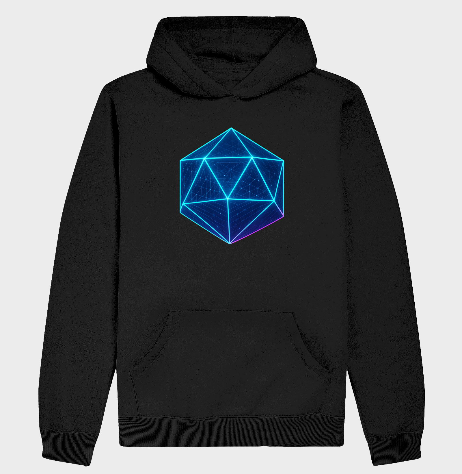 Cyberpunk Icosaedro Neon – Luzes Futuristas
