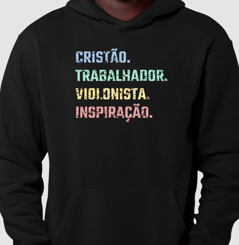 Camisa "Cristão, trabalhador, violonista, inspiração"