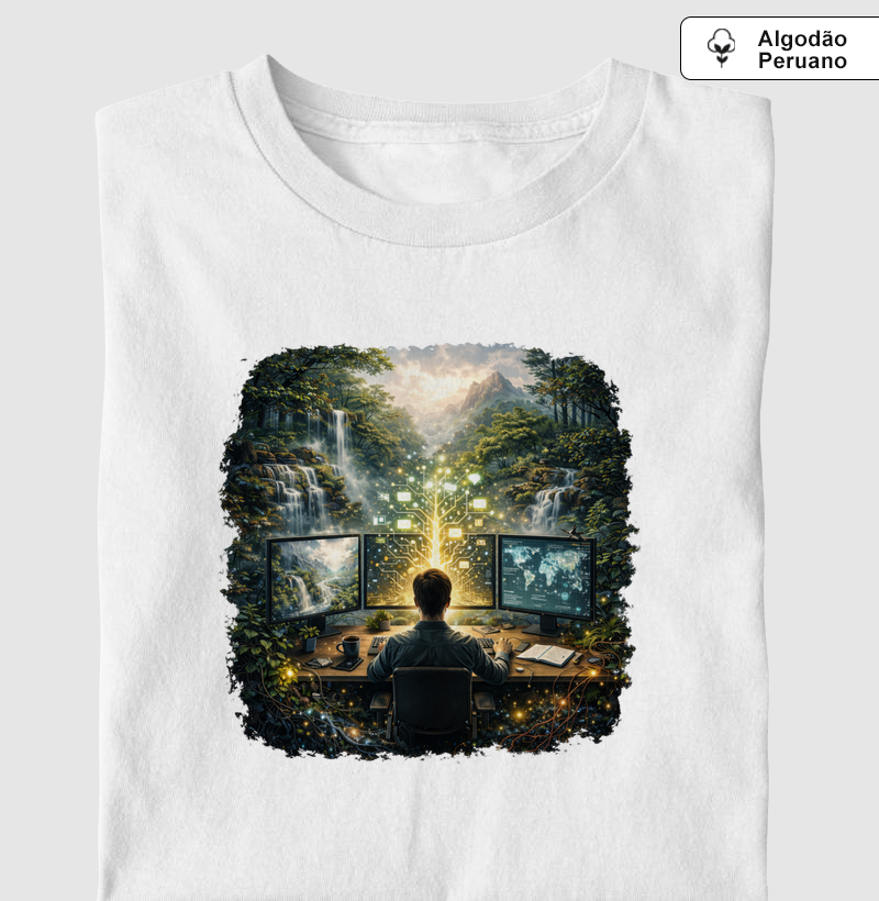 Camiseta "O Estúdio Orgânico: Raízes Digitais".
