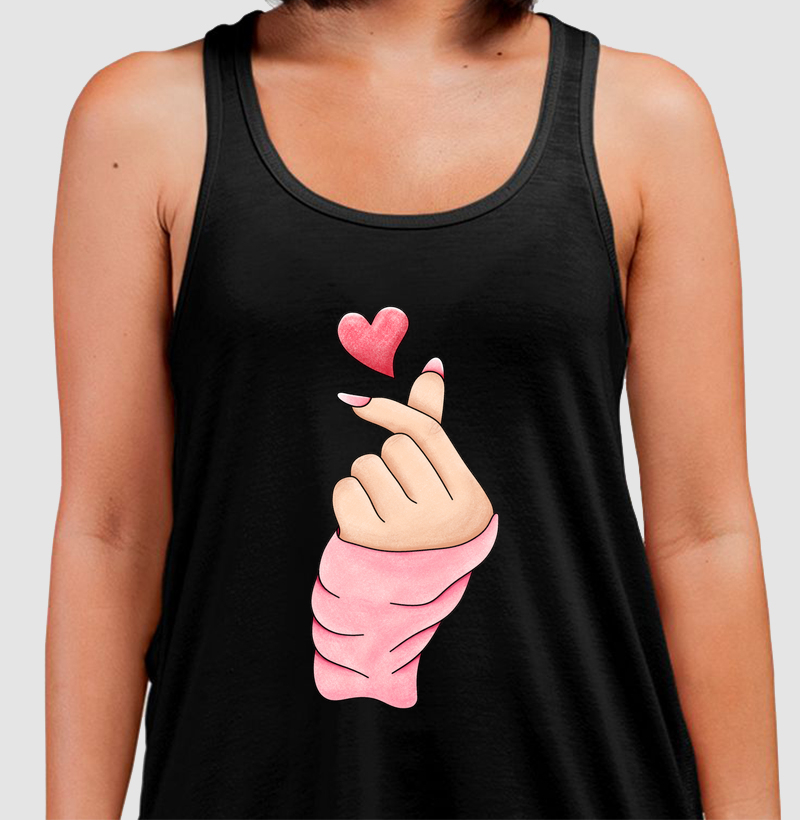 Coração coreano rosa