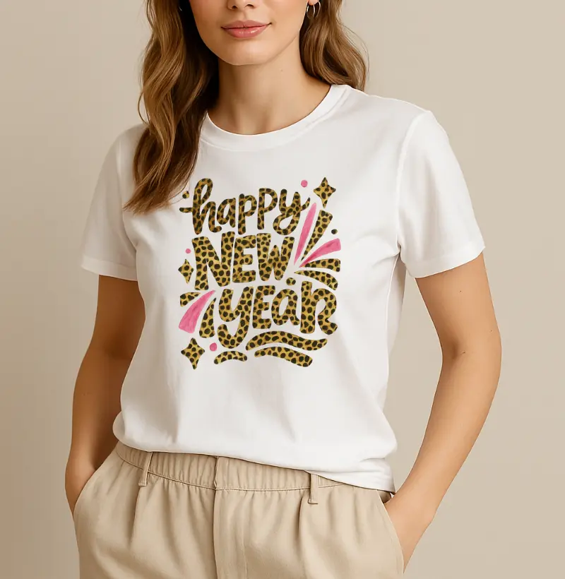 Happy New Year Leopard Print