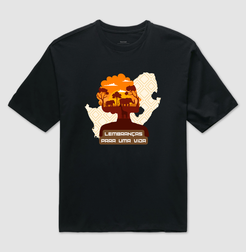 Camiseta Oversized Animalis Lembranças para Vida 100% Algodão