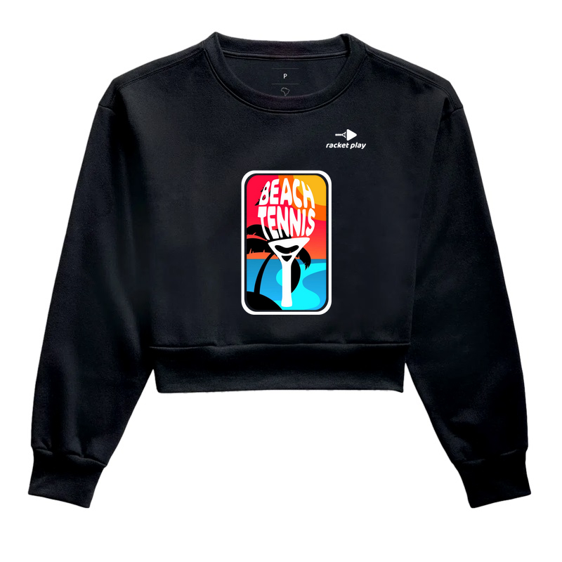Cropped Moletom - Beach Tennis - Raquete Sunset