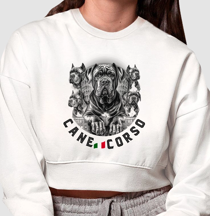 Moletom Cropped Cane Corso Bandeira