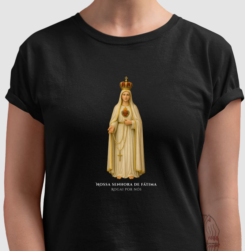 Camiseta - Nossa Senhora de Fátima - Rogai por nós