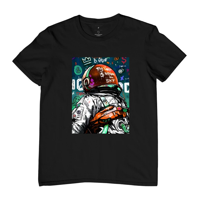 Camiseta Grafitti Astronaut - Laranja