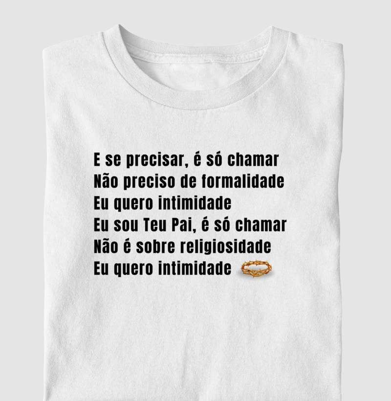 Camiseta cristã marca Eterno King com frases de fé "Eu sou teu Pai" em letras pretas