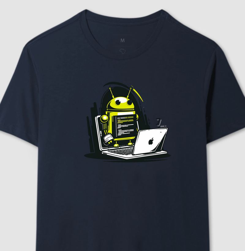 Camiseta "Android usando Mac" T.I