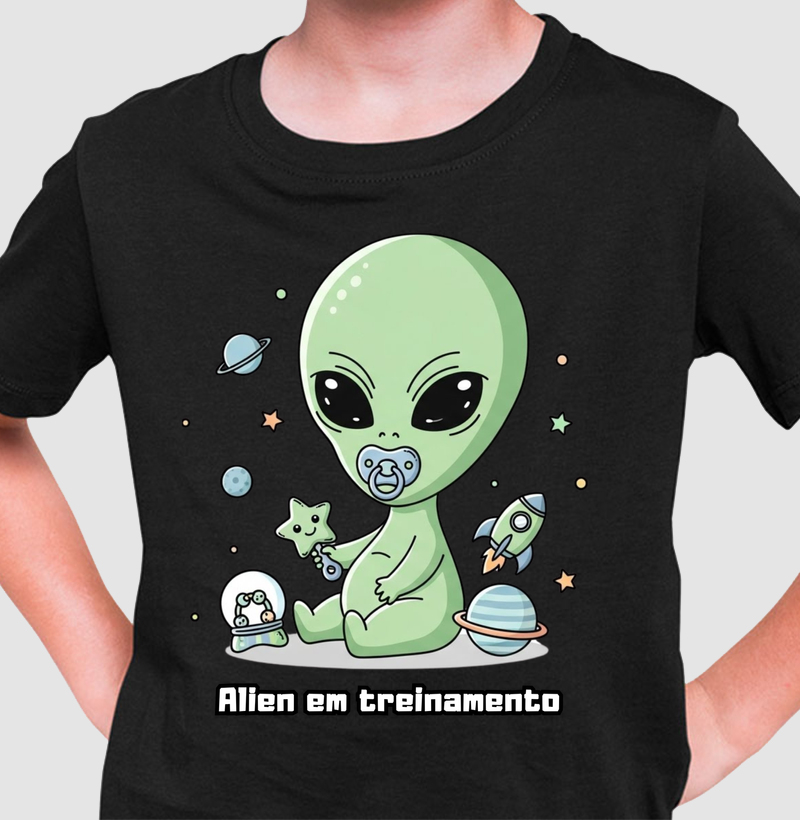 Camiseta Infantil Alien em Treinamento