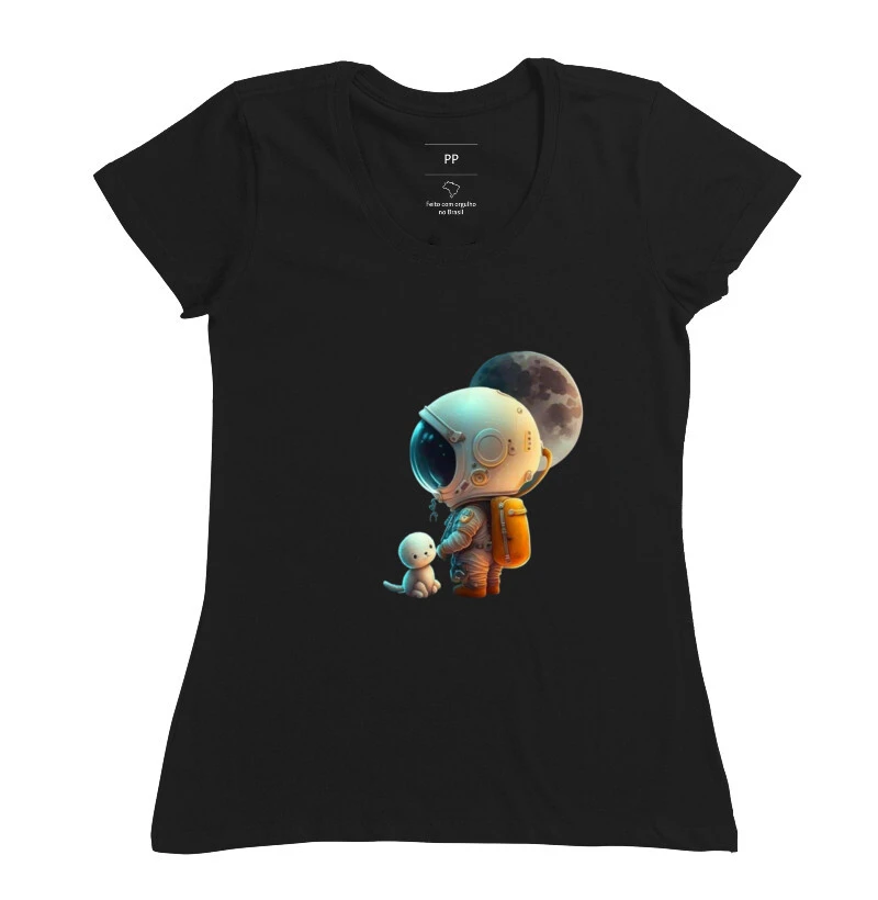 Camiseta feminina astronauta 
