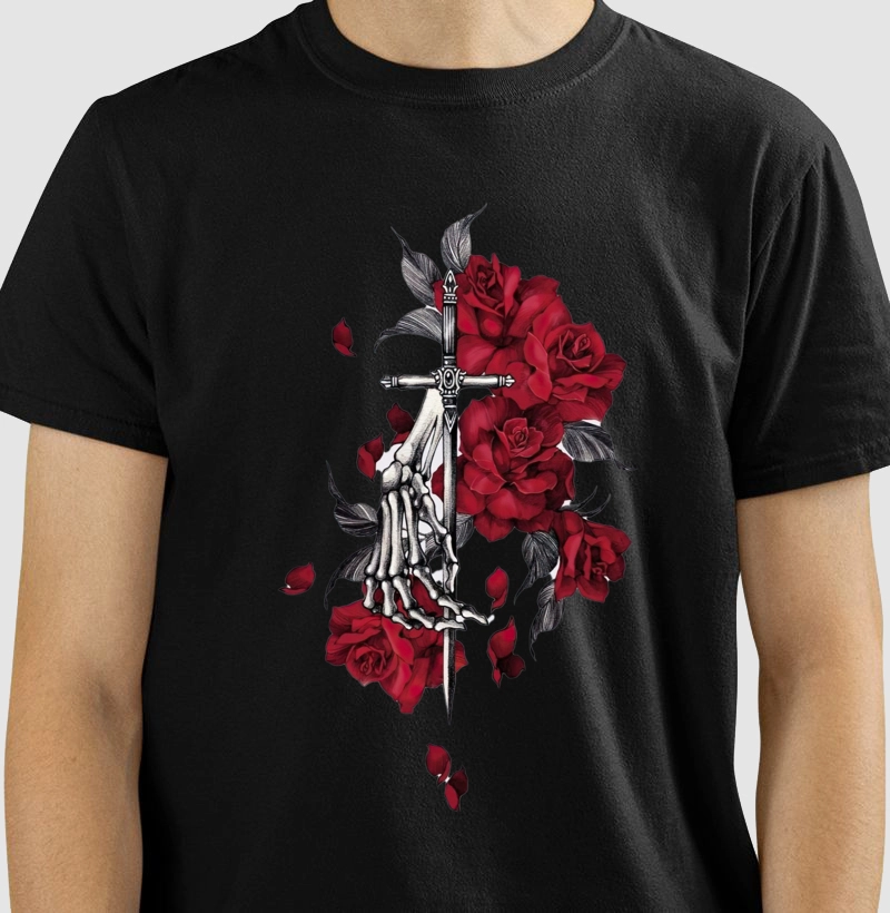  Third, hand and roses