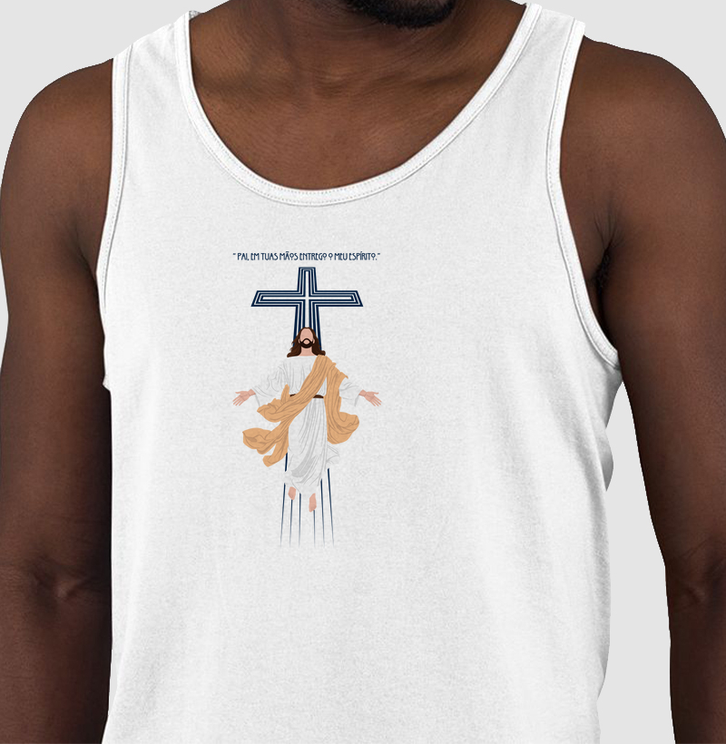 Estampa Jesus Em Tuas Mãos Entrego Branca Masc.