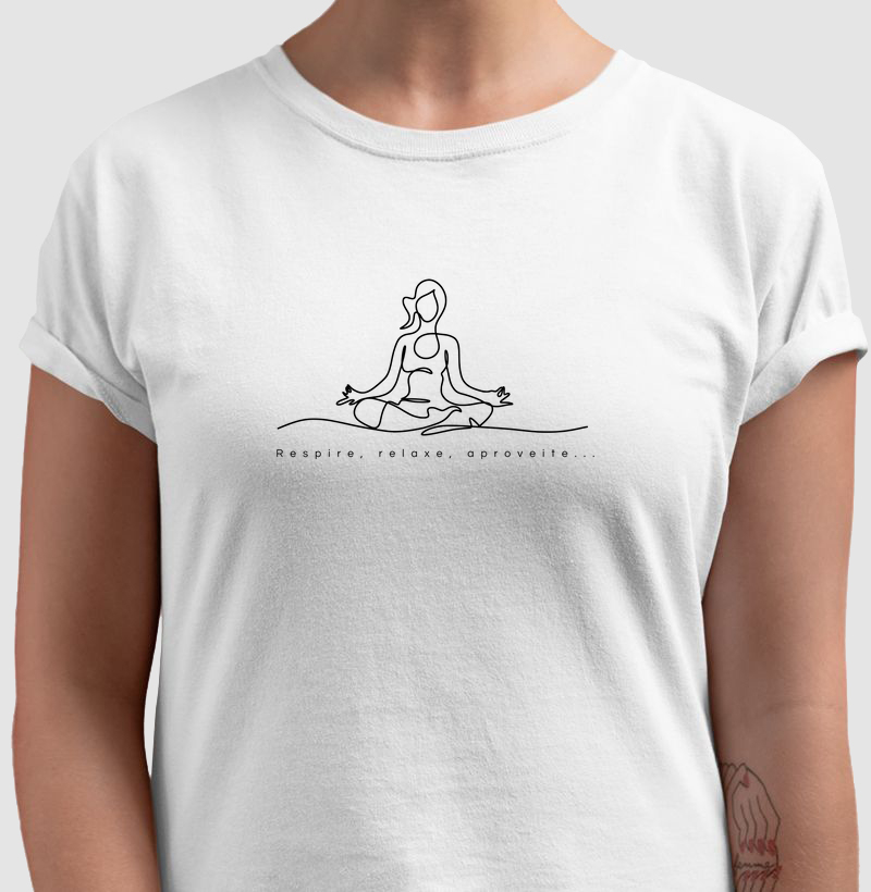 Camiseta Respire, relaxe, aproveite