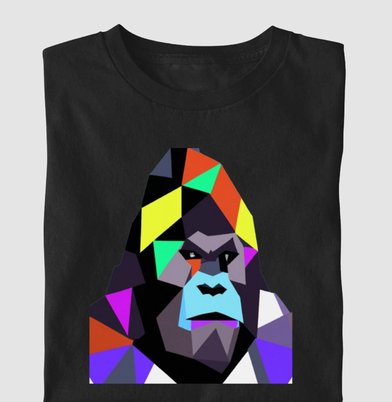 Camiseta Gorila rosto geométrico 