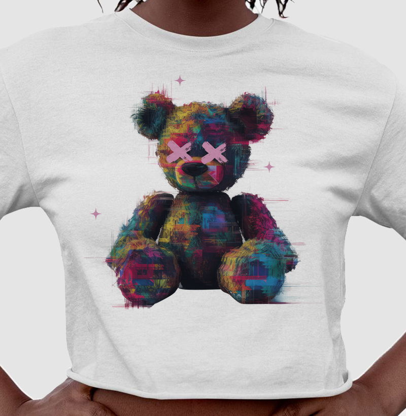 Urso Pixelado: Cropped - Estilo Moderno e Criativo