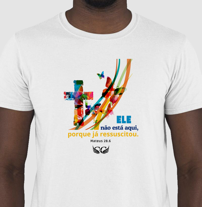 Camiseta de Páscoa Ele não ]está aqui.
