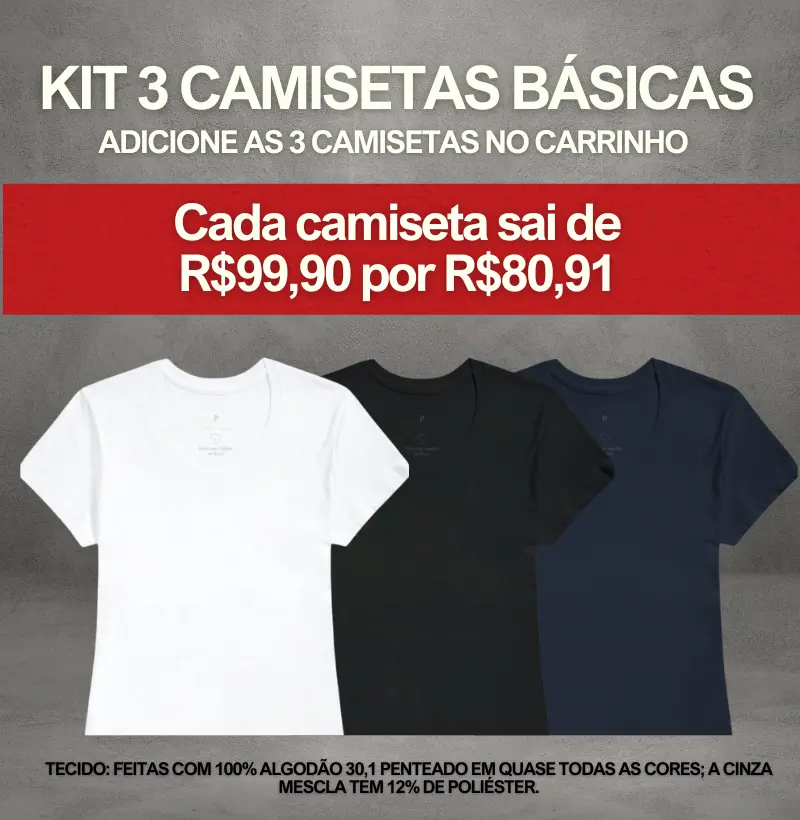 Camiseta básica (cores variadas)