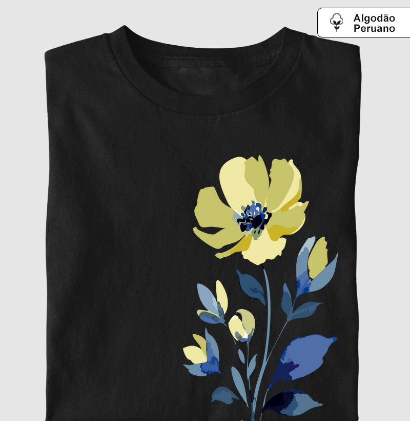 Flor Amarela 03 - Algodão Peruano