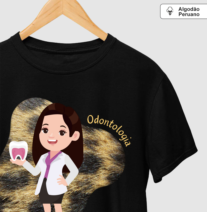 Tee "Boneca Odontologia Animal Print" Código LUX02001