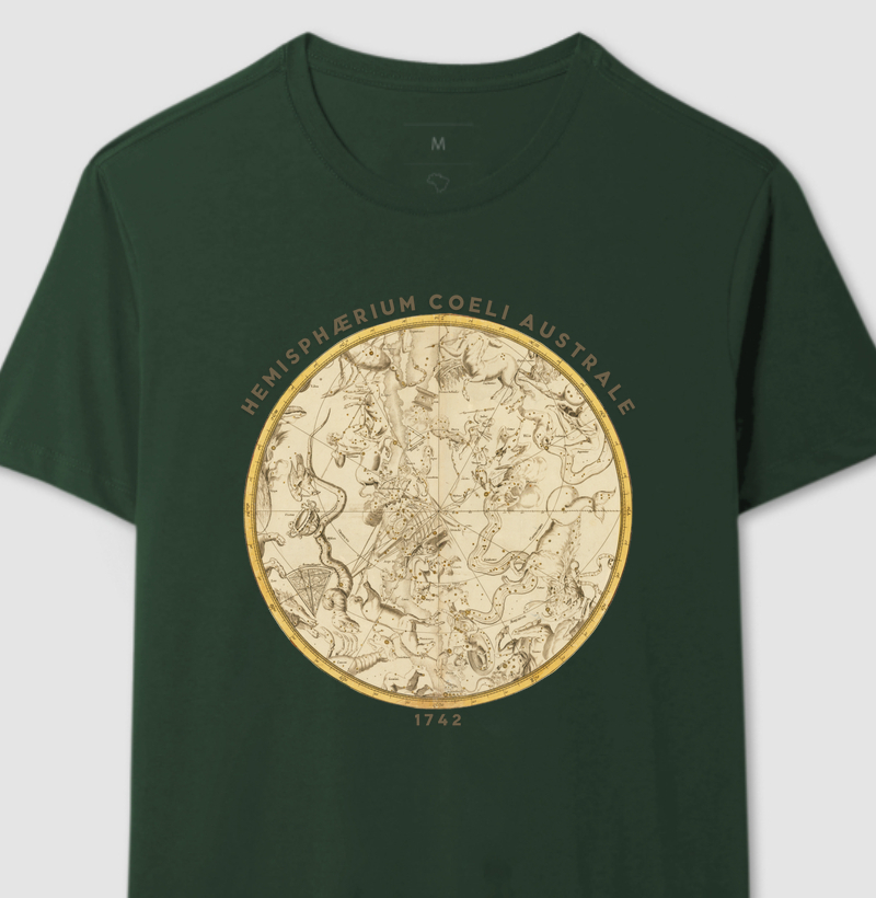 Camiseta Hemisphaerium Coeli Australe: Mapa Celeste de 1742
