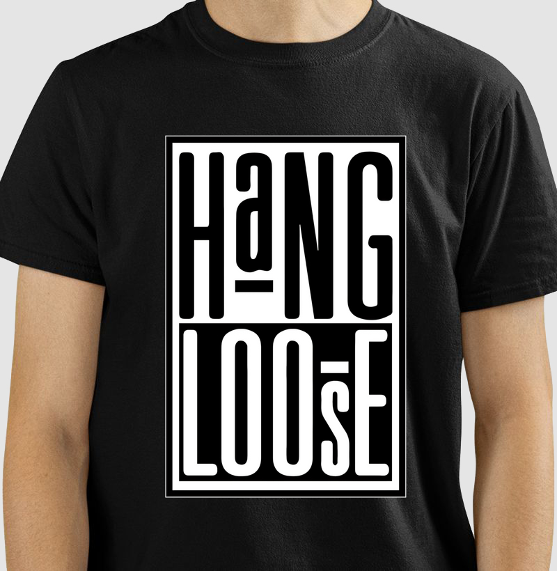 Camiseta Hang Loose Preto Branco