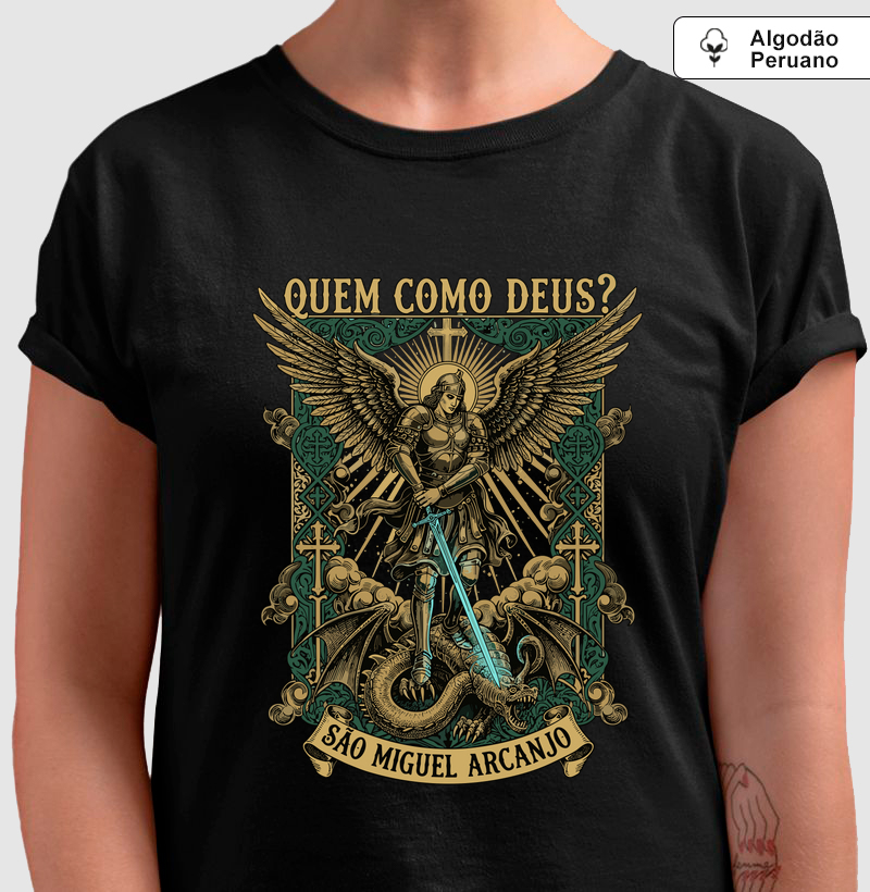 São Miguel Arcanjo  - Quem Como Deus? - Algodão Peruano