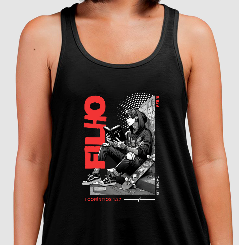 Camiseta Regata Algodão com Estampa - Filhos Loucos