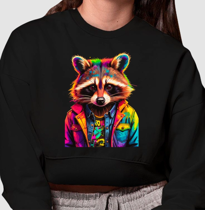 Moletom Cropped Guaxinim Urbano