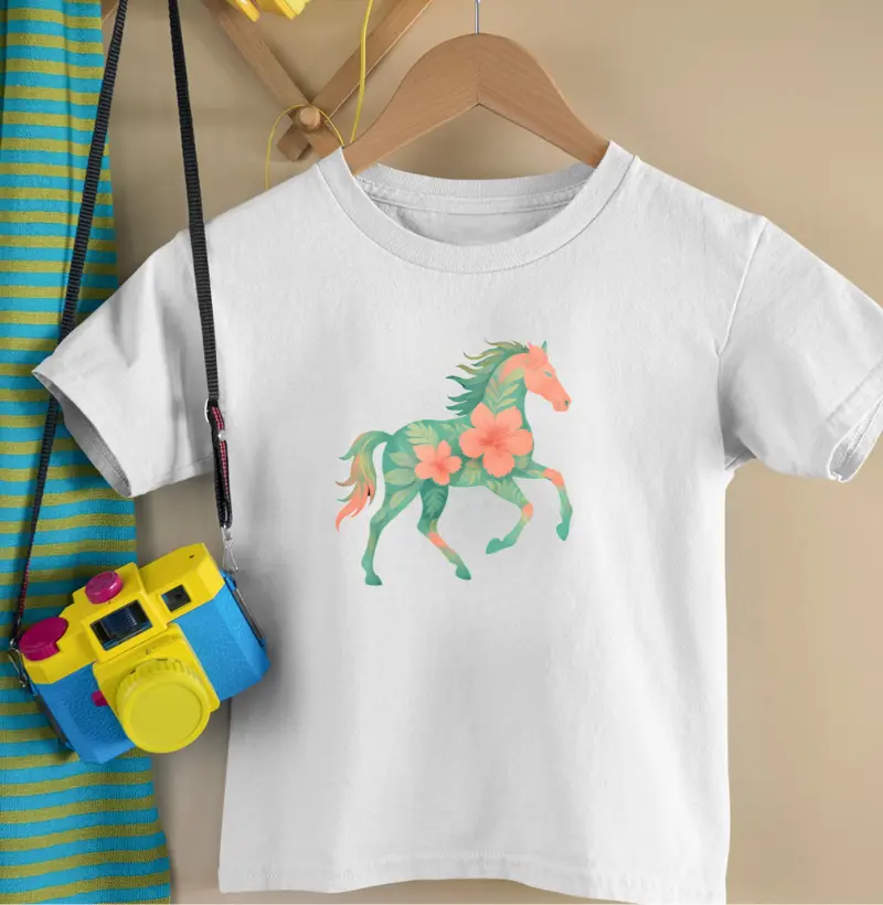 Cavalo Floral azul - Kids