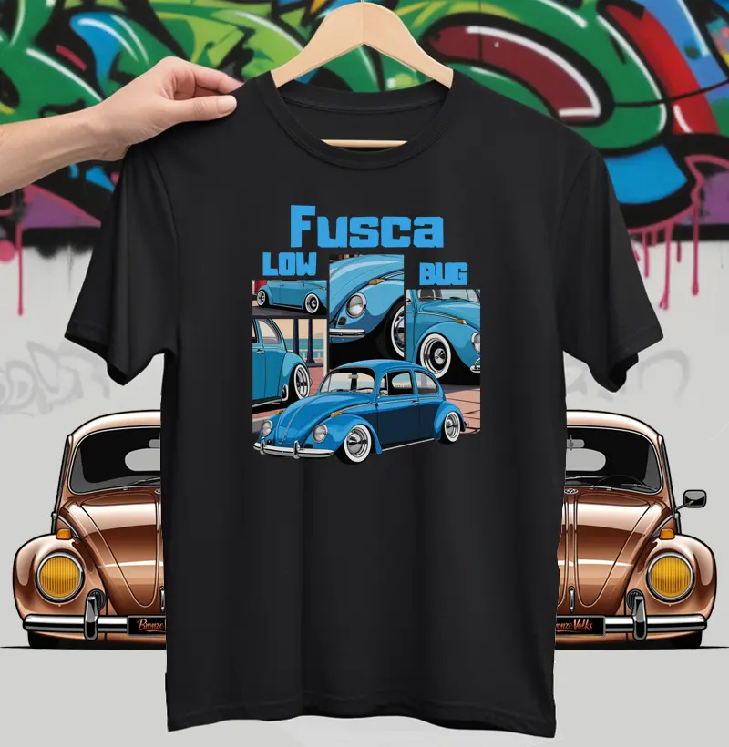Camiseta Fusca azul montagem