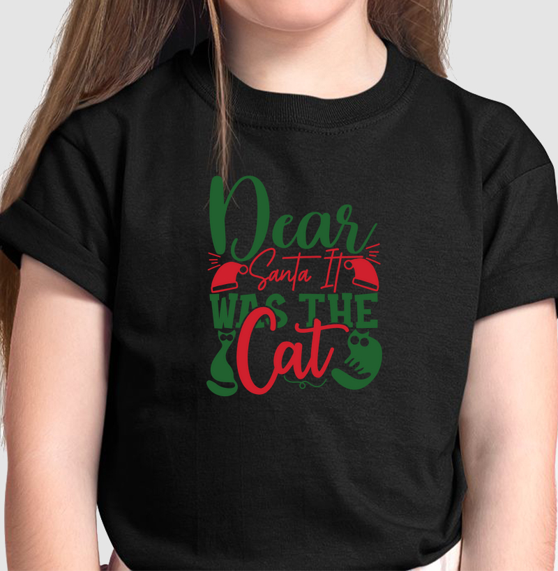 Camiseta Dear Santa, It Was the Cat