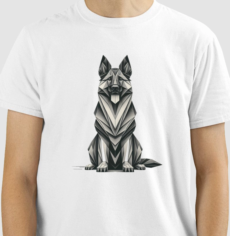 Camiseta Pastor Alemão Estilo Origami!