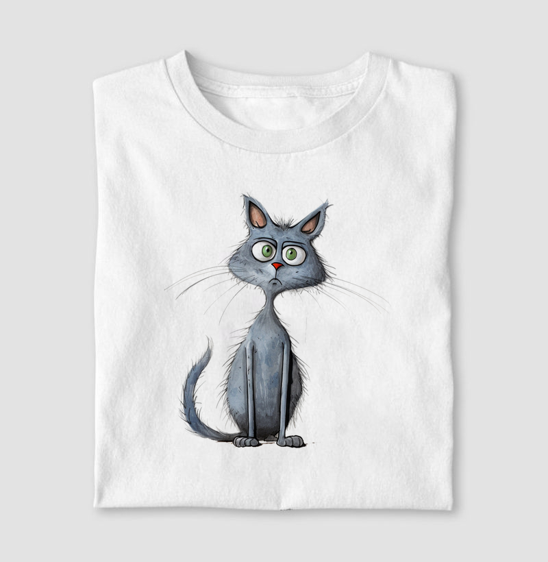 Gato Russian Blue aquarela
