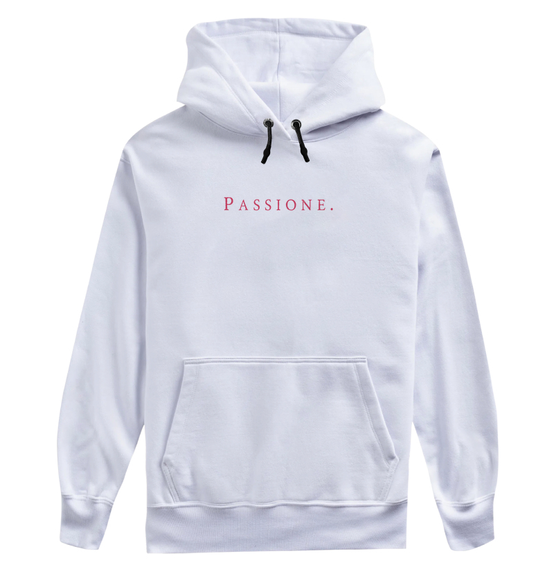PASSIONE - moletom tradicional capuz, cadarço e bolso.
