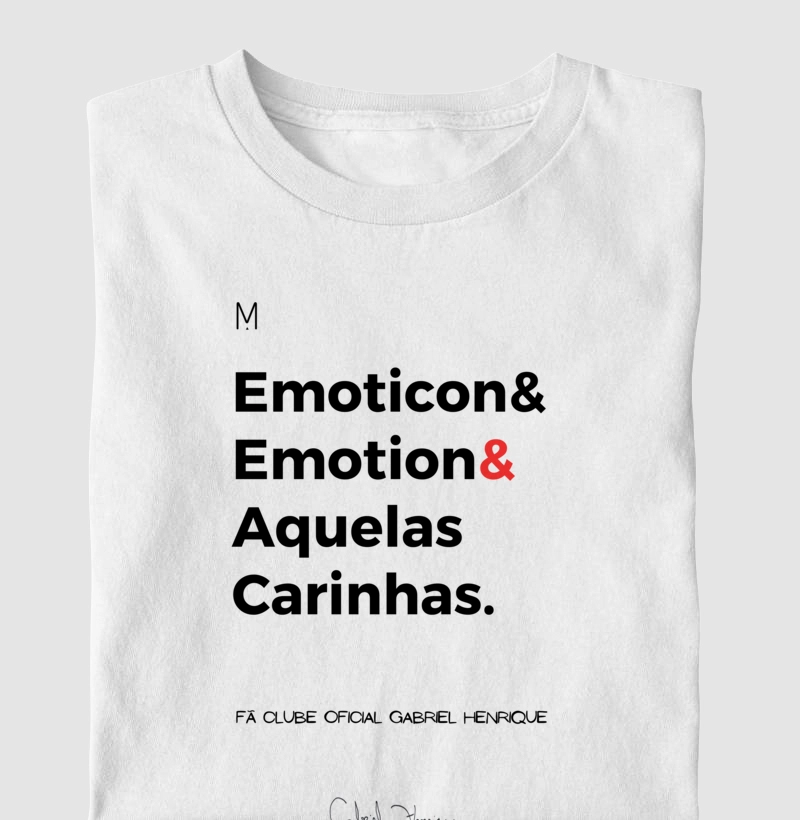 PARCERIA - Gabriel Henrique - Grupão - Camiseta UNISSEX e Baby Look Feminina - Emoticon - Fã Clube Oficial
