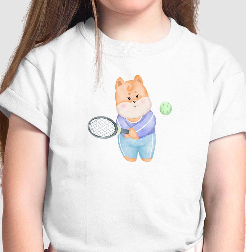 Urso tenista aquarela