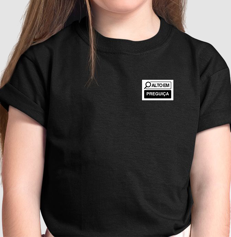 Camiseta Infantil Alto em - Preguiça