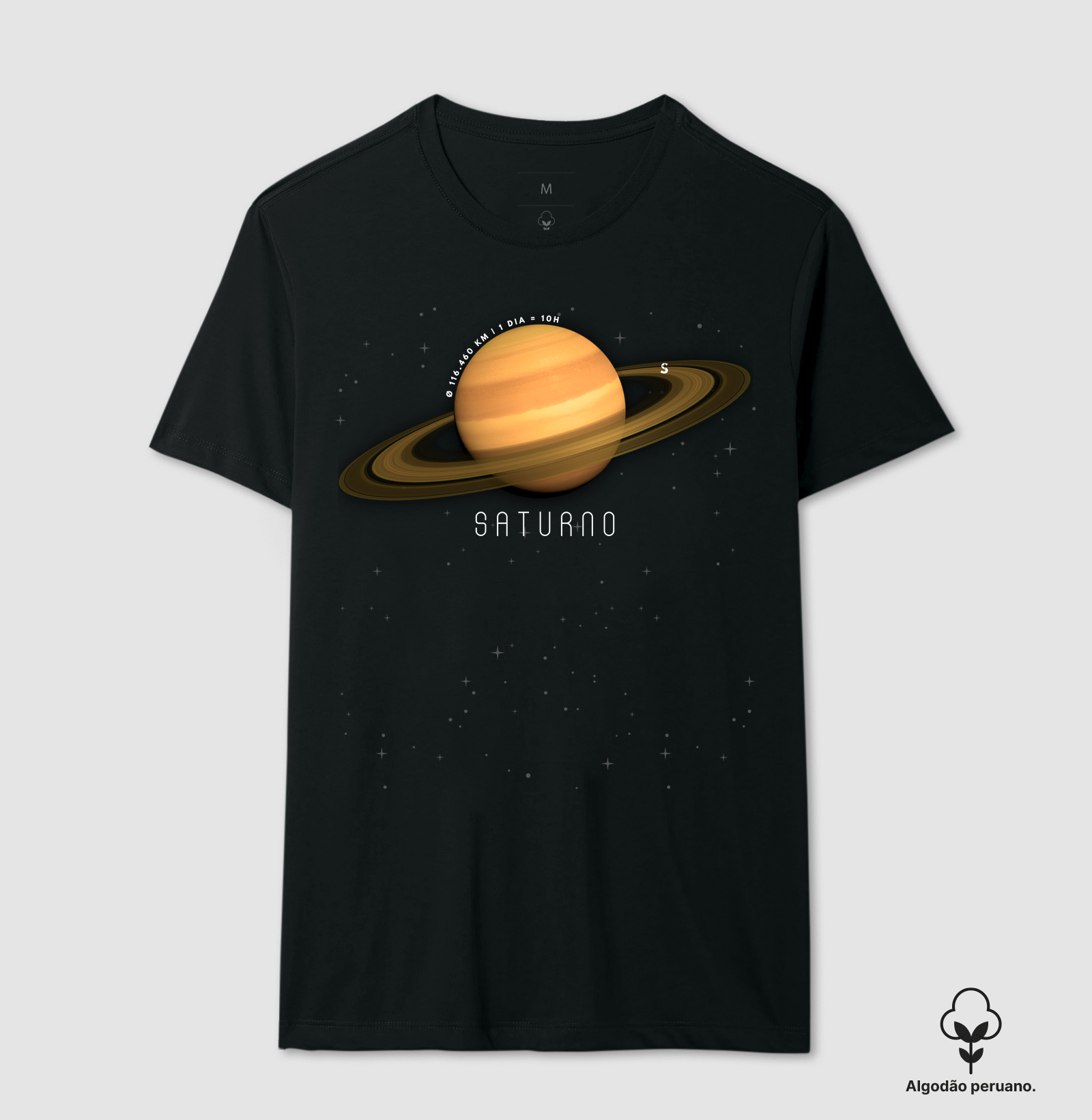 Saturno, o Senhor dos Anéis. Camiseta Supernova Estampada 