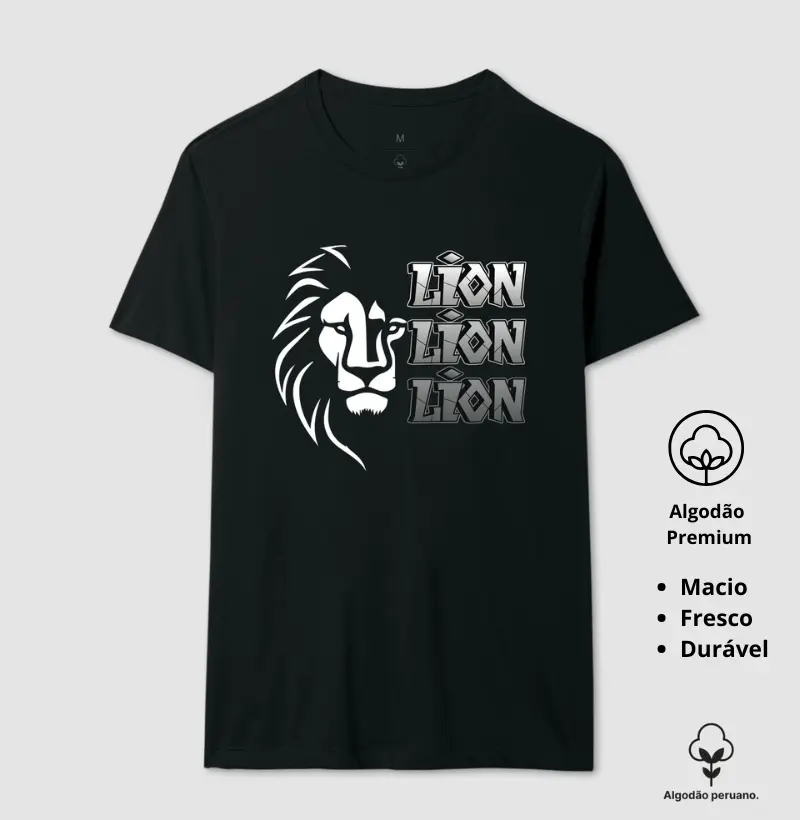 Camiseta Animalis Lion 100% Algodão Peruano