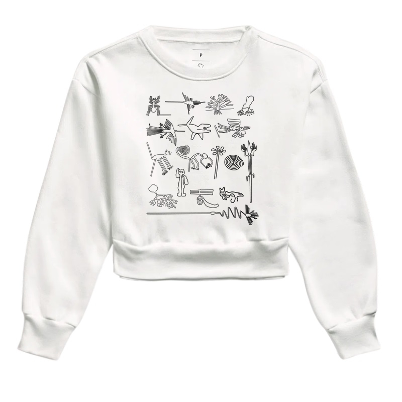 Cropped Moletom Linhas de Nazca