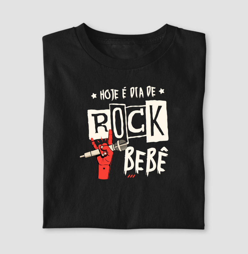 Camiseta Hoje é dia de rock bebê®