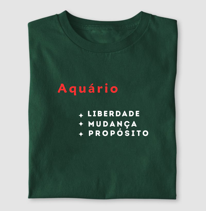 Camiseta Aquário — Liberdade • Mudança • Propósito