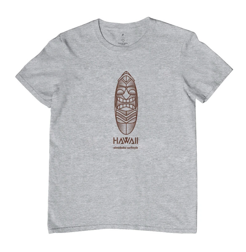 Camiseta Aimobaba Hawaii masculina cinza mescla